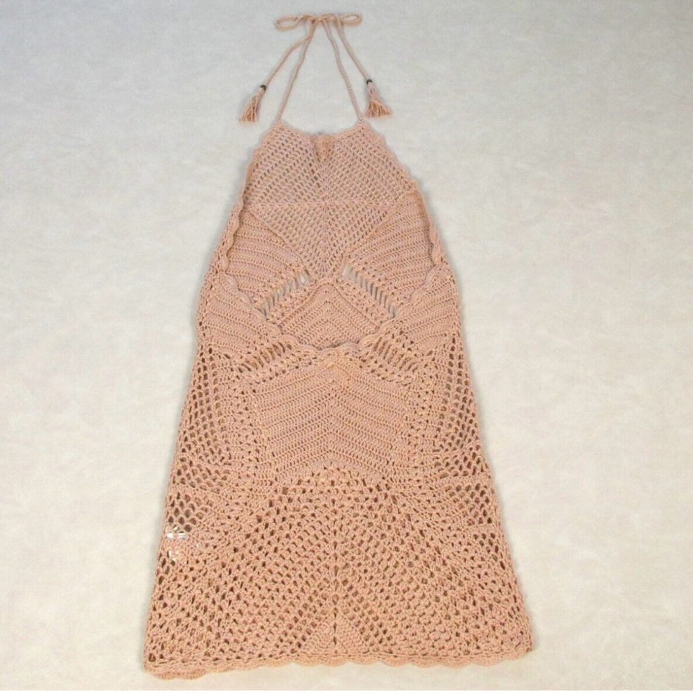 Forever 21 tan Crochet Backless Dress